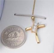 Diamond and Gold Cross Pendent and Necklace