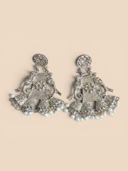 Buy White Elephant Oxidized Silver Jhumka Earrings from Ambi Shop